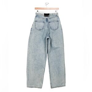 Alexander wang high rise light blue brace pleated jeans size 25 inseam 30